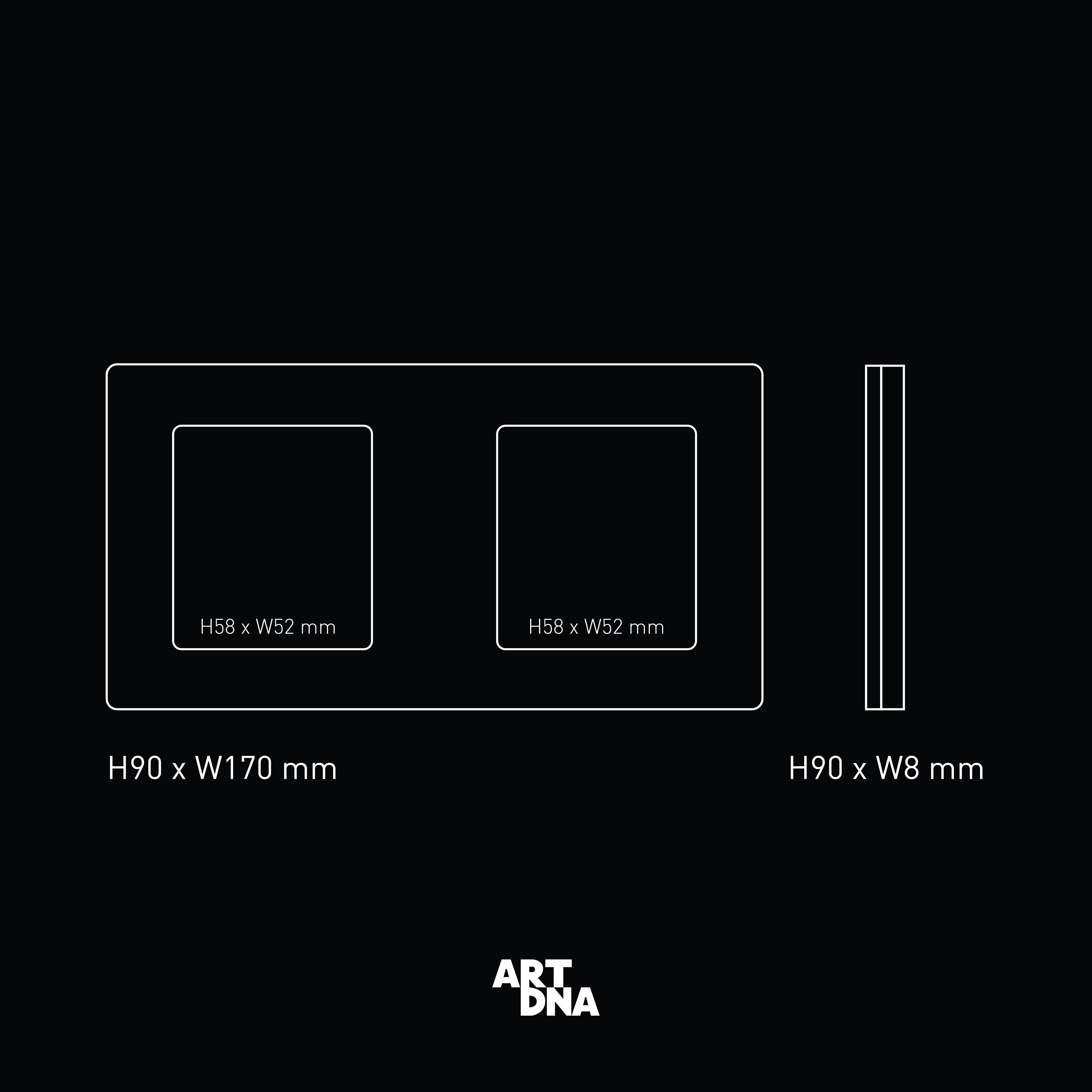 หน้ากาก 2 ช่อง ART DNA รุ่น BS TYPE ขนาด 3X3 สี NERO_2